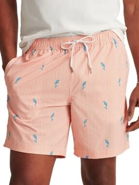 bonobos riviera narwhal pinstripe swim trunks blue white orange